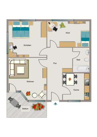Etagenwohnung Herne Altenhöfen - 3.5 Zimmer, 65 m&sup2;, 454&euro; | Angebot:26656374