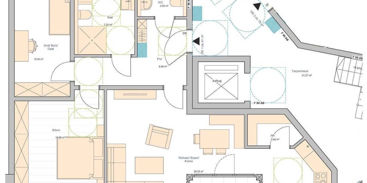 Terrassenwohnung Dorsten Rhade - 3 Zimmer, 81 m&sup2;, 321.500&euro; | Angebot:25707868