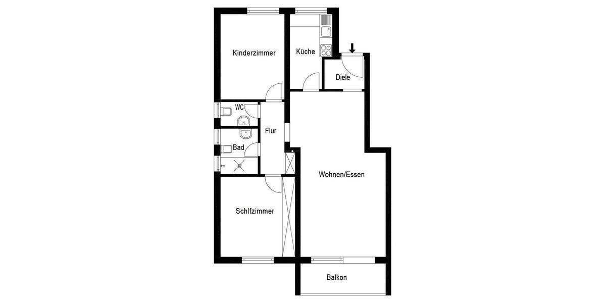 Etagenwohnung Mülheim an der Ruhr Saarn/Mintard - 3 Zimmer, 77 m&sup2;, 239.900&euro; | Angebot:25401912