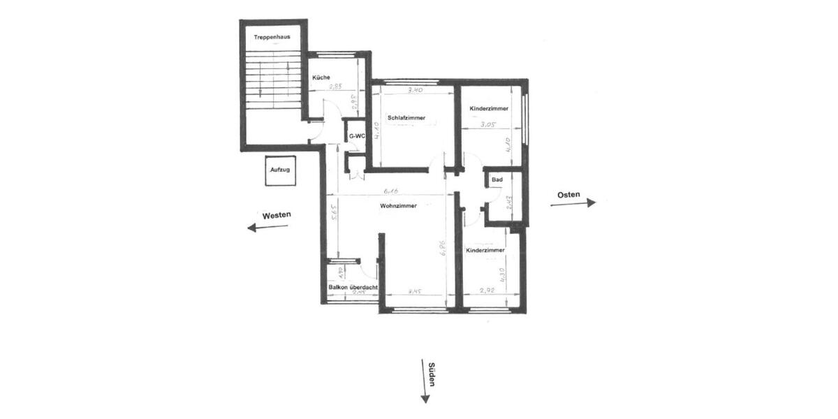 Etagenwohnung Oberhausen Biefang - 4 Zimmer, 96 m&sup2;, 950&euro; | Angebot:25514523