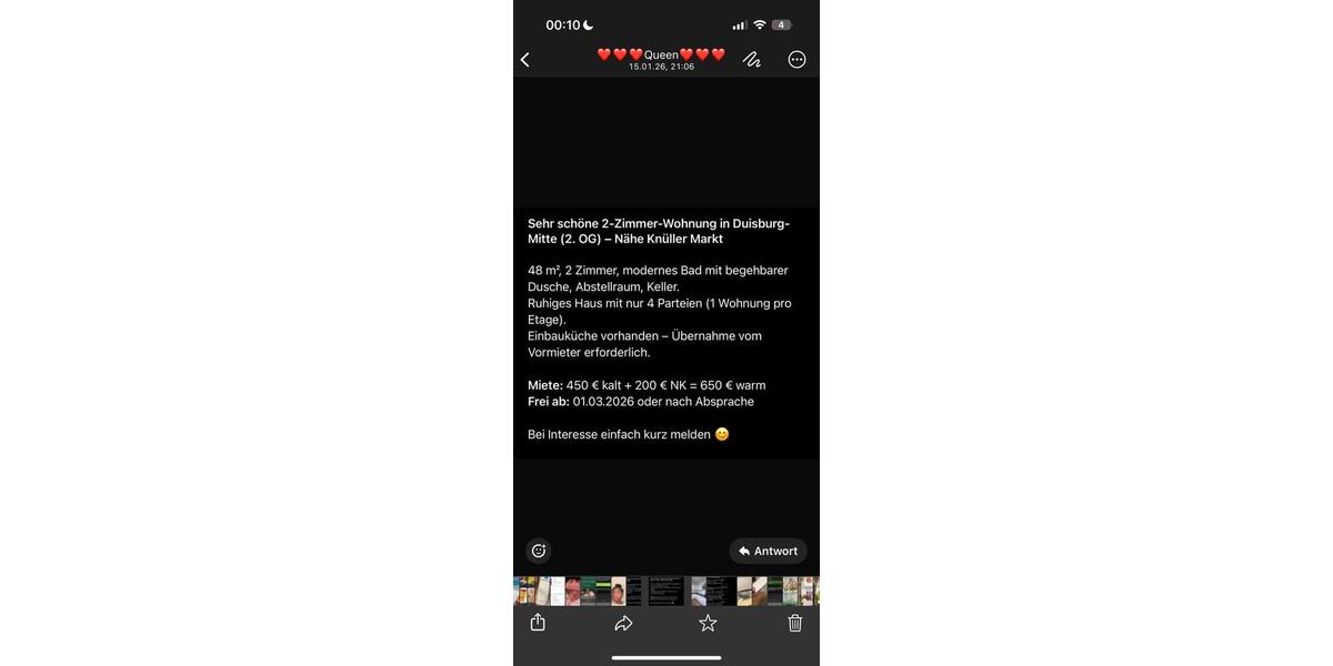 Wohnung zu vermieten 2 zimmer