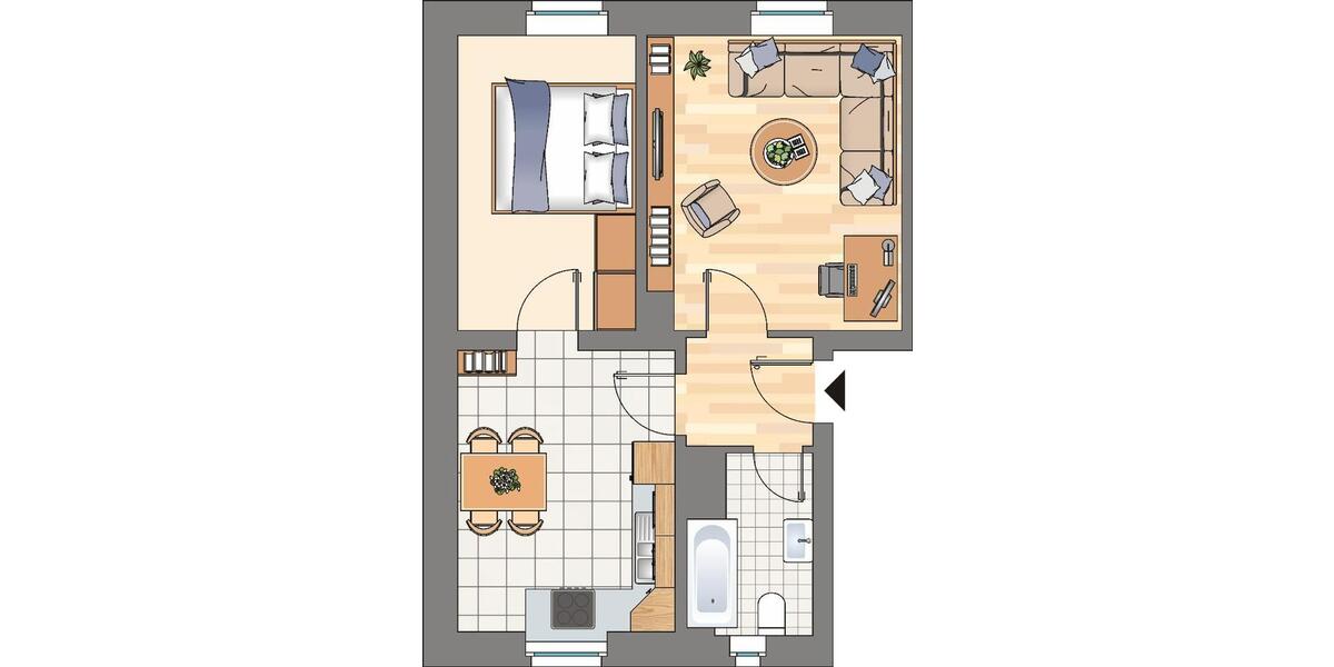 Etagenwohnung Witten Annen - 2 Zimmer, 45 m&sup2;, 369&euro; | Angebot:25584419