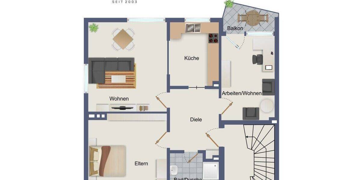 Ruhige Wohnlage in RE-Süd. Gemütliche Wohnung mit Südbalkon in einem gepflegten 2-Parteienhaus. - Etagenwohnung Recklinghausen Süd | Angebot:26393450