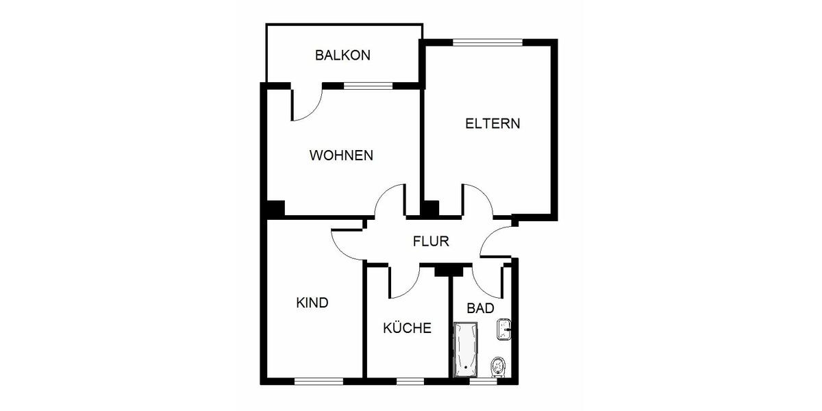 Erdgeschoßwohnung Gelsenkirchen Gelsenkirchen-Nord - 4 Zimmer, 59 m&sup2;, 419&euro; | Angebot:25305602