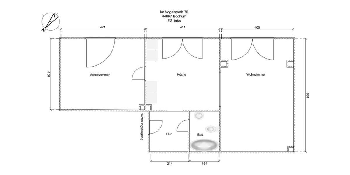Freundliche renovierte Erdgeschosswohnung 2.5 zimmer