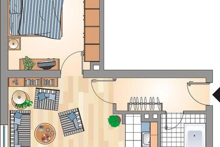 Wohnung Recklinghausen Grullbad - 2.5 Zimmer, 51 m&sup2;, 211&euro; | Angebot:26385394