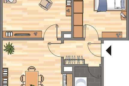 Wohnung Dortmund Innenstadt Ost - 2 Zimmer, 51 m&sup2;, 467&euro; | Angebot:25659199