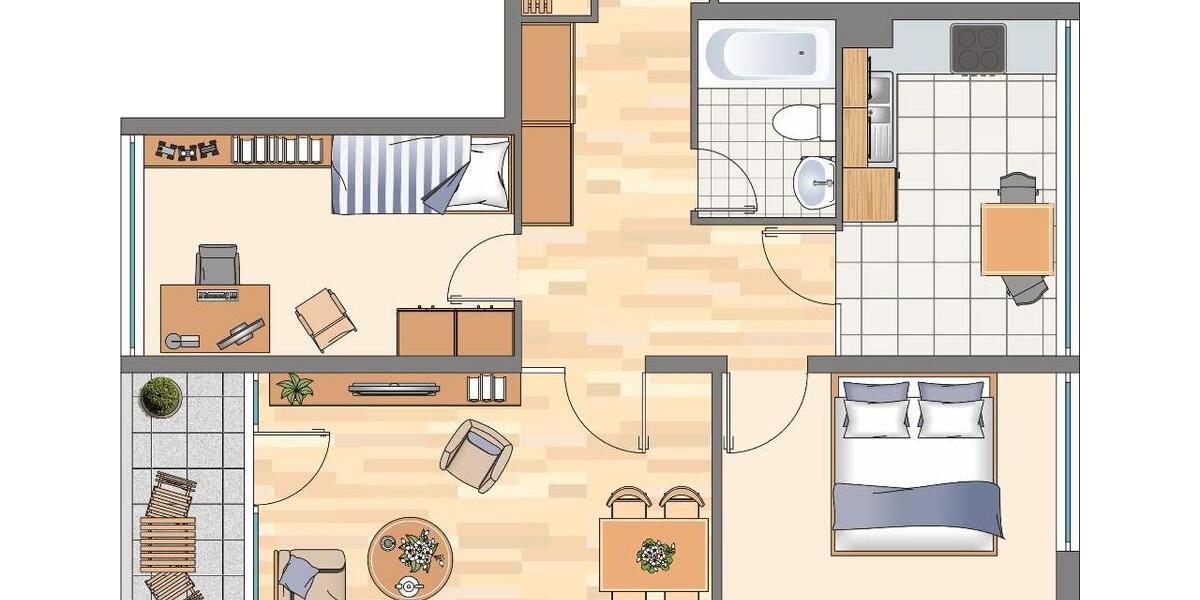 Etagenwohnung Dortmund Hörde - 3 Zimmer, 75 m&sup2;, 394&euro; | Angebot:25515276