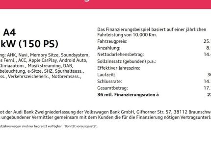 Audi A4 47.085 km 25.750 &euro; Wuppertal 42109