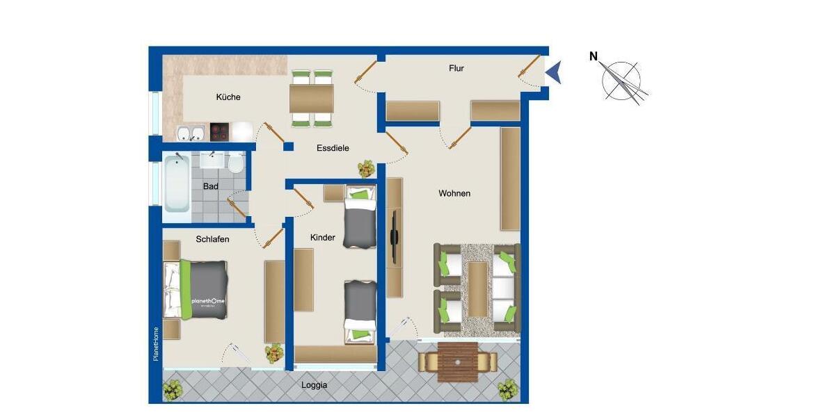 Etagenwohnung Herne Baukau - 3.5 Zimmer, 88 m&sup2;, 145.000&euro; | Angebot:27158281