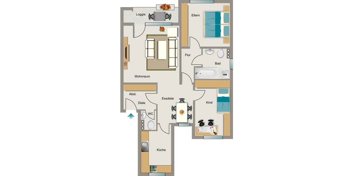 Wenn es einmal zu eng wird, haben wir die passende Wohnung. 3.5 zimmer