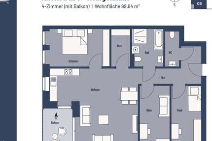 Wohnung Heiligenhaus Oberilp - 4 Zimmer, 100 m&sup2;, 670&euro; | Angebot:25637171