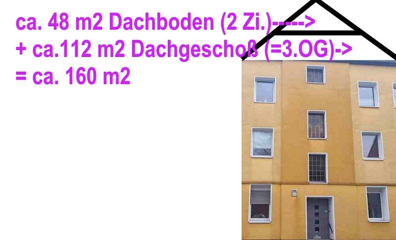 Dachgeschoßwohnung Gelsenkirchen Gelsenkirchen-Mitte - 6 Zimmer, 160 m&sup2;, 1.400&euro; | Angebot:26327007