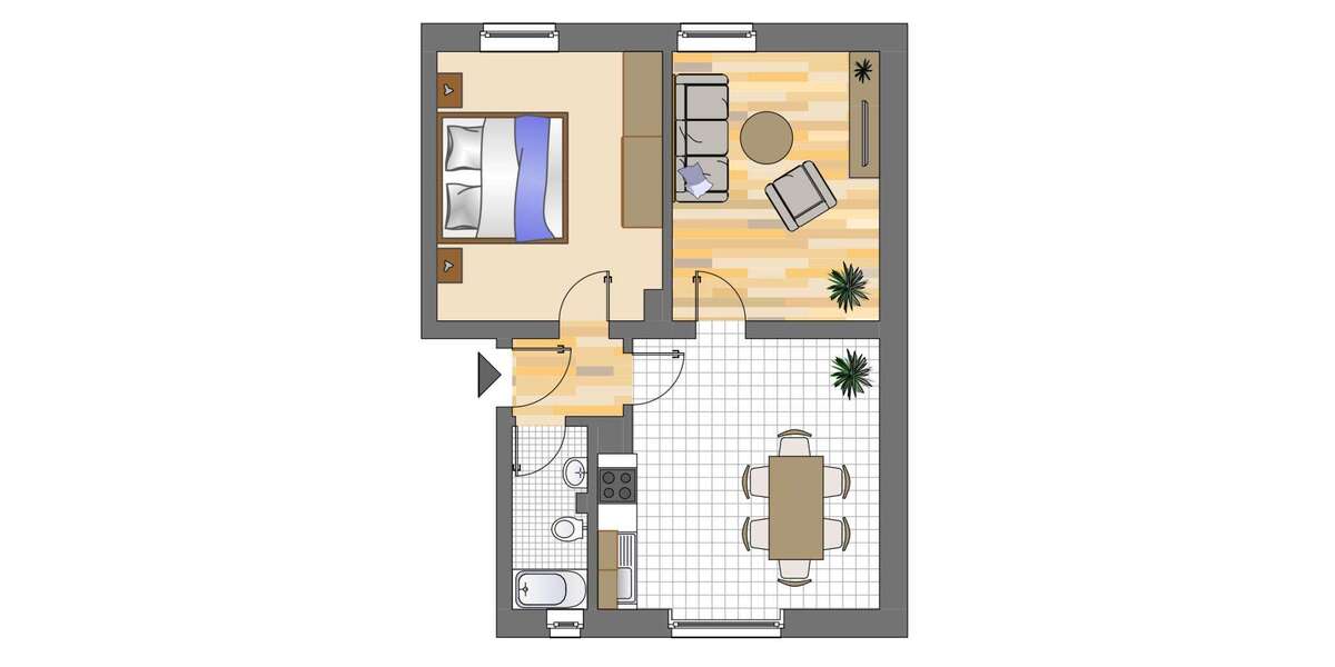 Etagenwohnung Herne Wanne-Bickern - 2 Zimmer, 51 m&sup2;, 419&euro; | Angebot:27426984