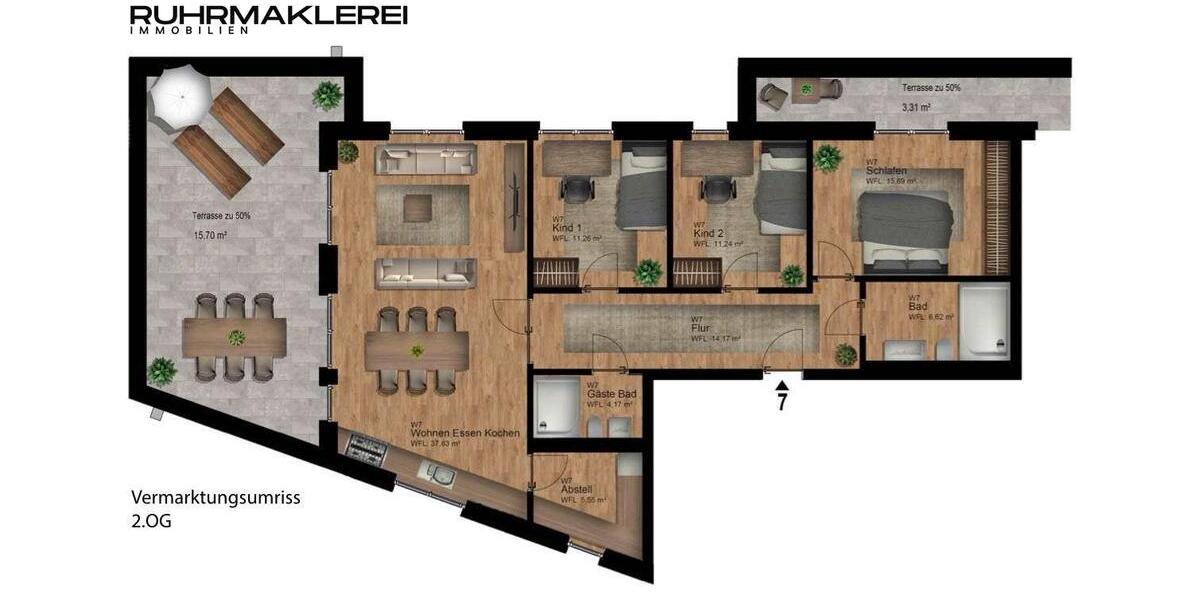 Einfamilienhaus Wetter (Ruhr) - 4 Zimmer, 126 m&sup2;, 1.760&euro; | Angebot:25539385