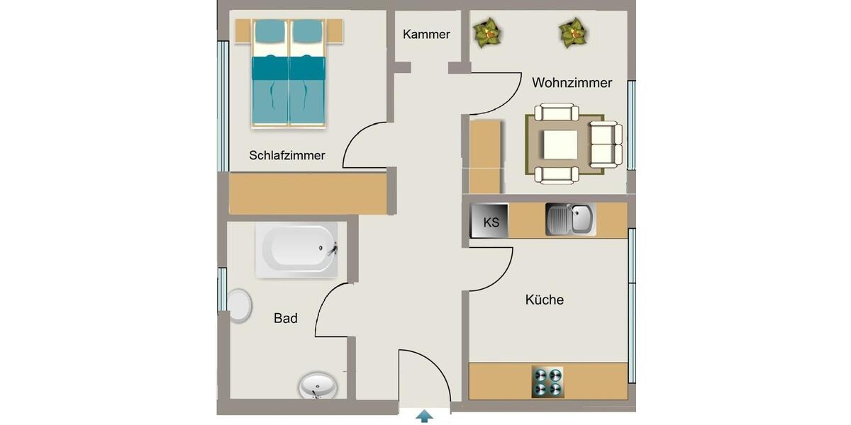 Hier ist Platz zum Wohnen 2.5 zimmer