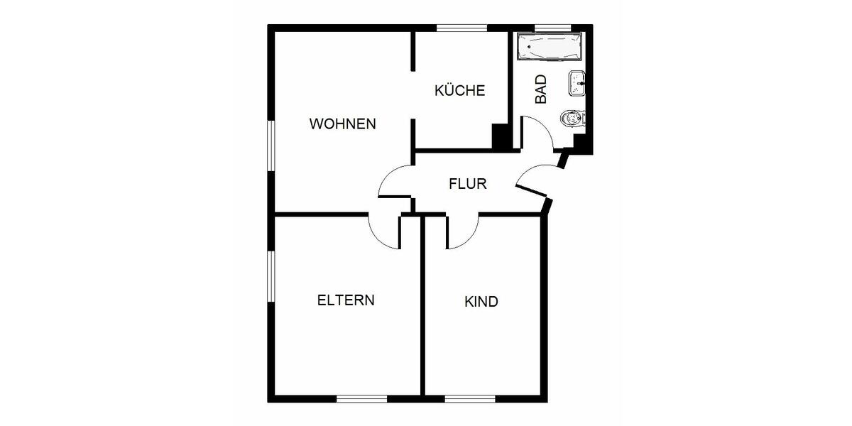 Erdgeschoßwohnung Gelsenkirchen Gelsenkirchen-Nord - 3 Zimmer, 54 m&sup2;, 360&euro; | Angebot:21355416