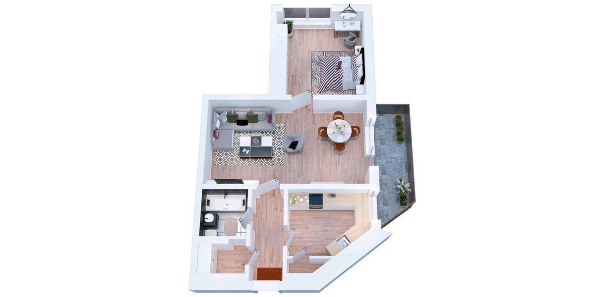 2,5 Zimmer möbelierte Wohnung mit großen Balkon in Dümpten 2 zimmer