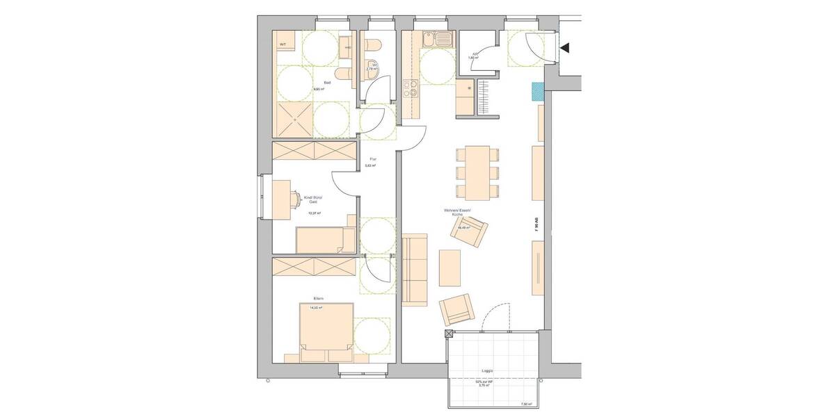 Etagenwohnung Dorsten Rhade - 3 Zimmer, 95 m&sup2;, 374.400&euro; | Angebot:23971070