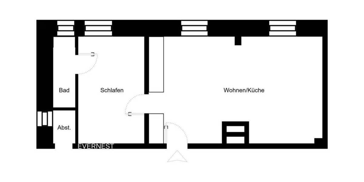 Smart wohnen- stilvolles Apartment mit effizientem Grundriss 1 zimmer