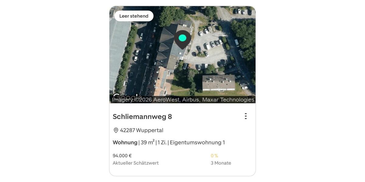 Etagenwohnung Wuppertal Elberfeld - 1 Zimmer, 39 m&sup2;, 98.000&euro; | Angebot:26958628