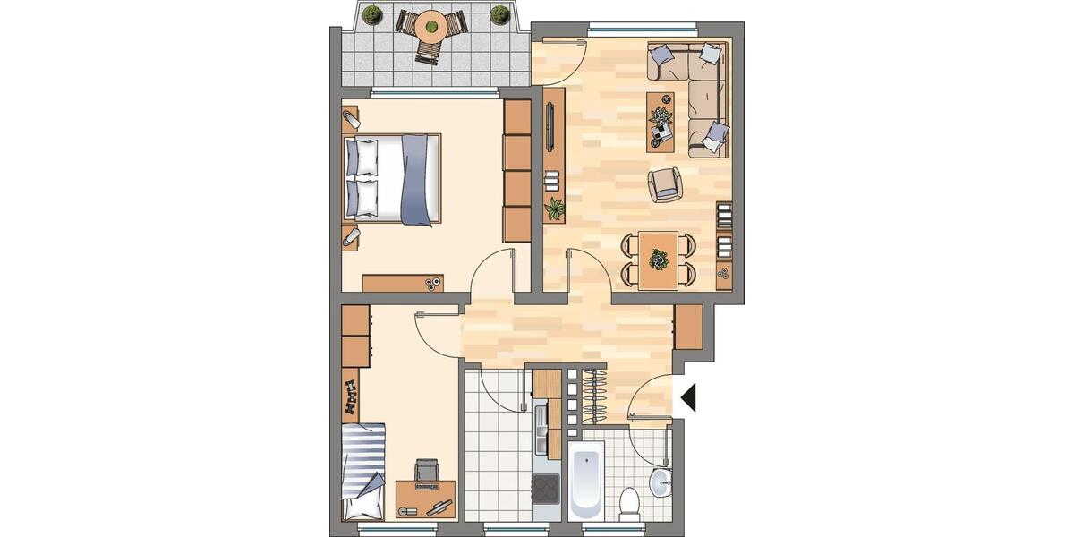 Etagenwohnung Castrop-Rauxel Bladenhorst - 3.5 Zimmer, 65 m&sup2;, 599&euro; | Angebot:25256990