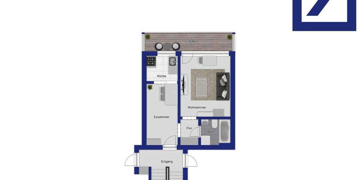 Einzimmerwohnung mit Balkon in Dortmund-Lütgendortmund 1 zimmer
