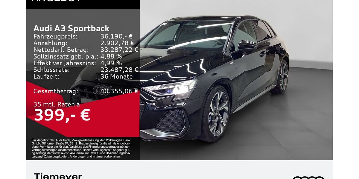 Audi A3 4.999 km 36.190 &euro; Bochum 44809