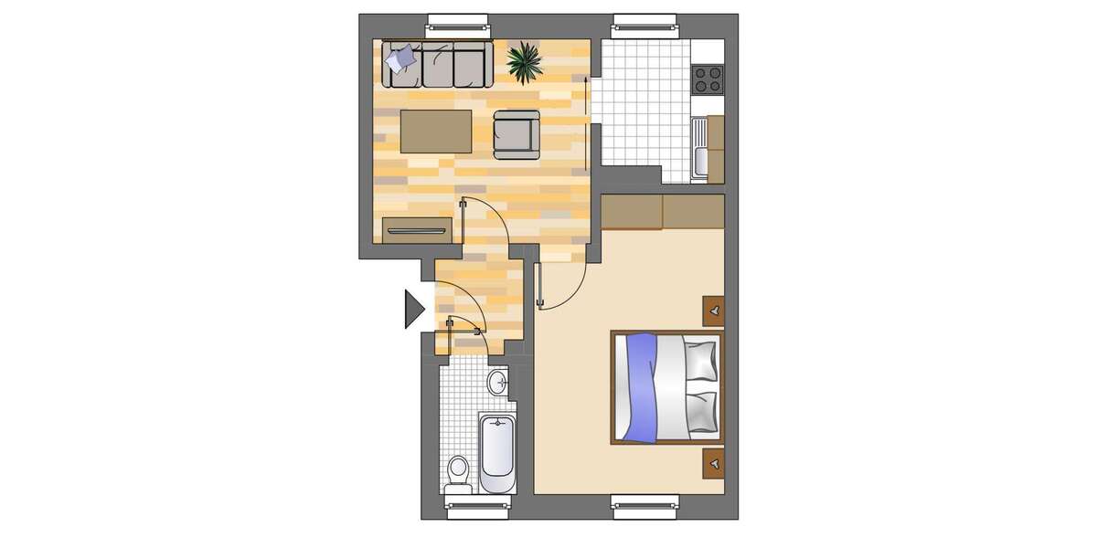 Etagenwohnung Marl Hüls-Süd - 2.5 Zimmer, 42 m&sup2;, 429&euro; | Angebot:27339409