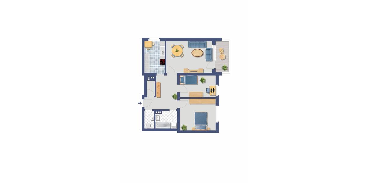 Etagenwohnung Voerde (Niederrhein) - 3.5 Zimmer, 74 m&sup2;, 592&euro; | Angebot:25871606