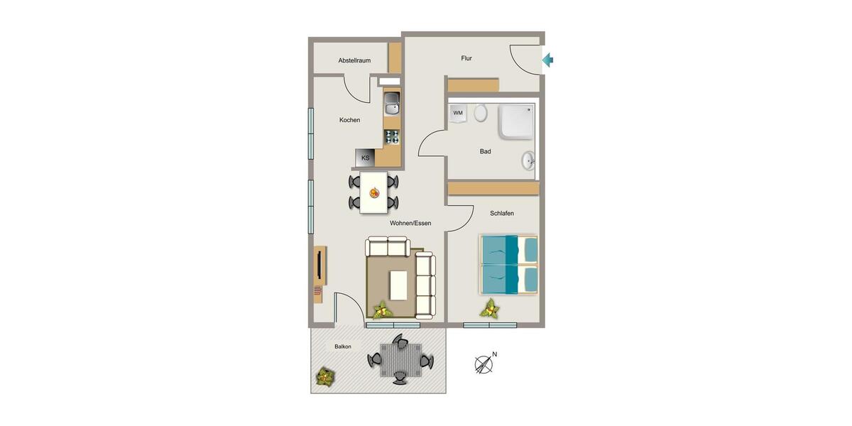 Etagenwohnung Bochum Bochum-Nord - 2 Zimmer, 72 m&sup2;, 957&euro; | Angebot:24972311