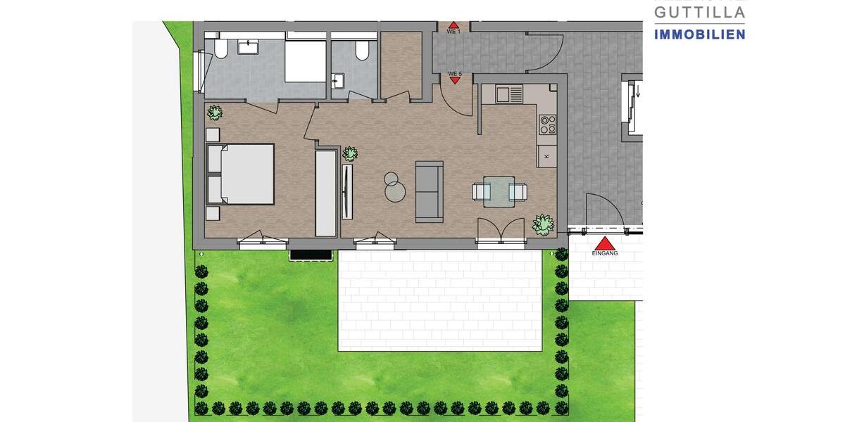 Exkusive 2,5 Zimmer Erdgeschosswohnung zur Miete-Erstbezug 2 zimmer