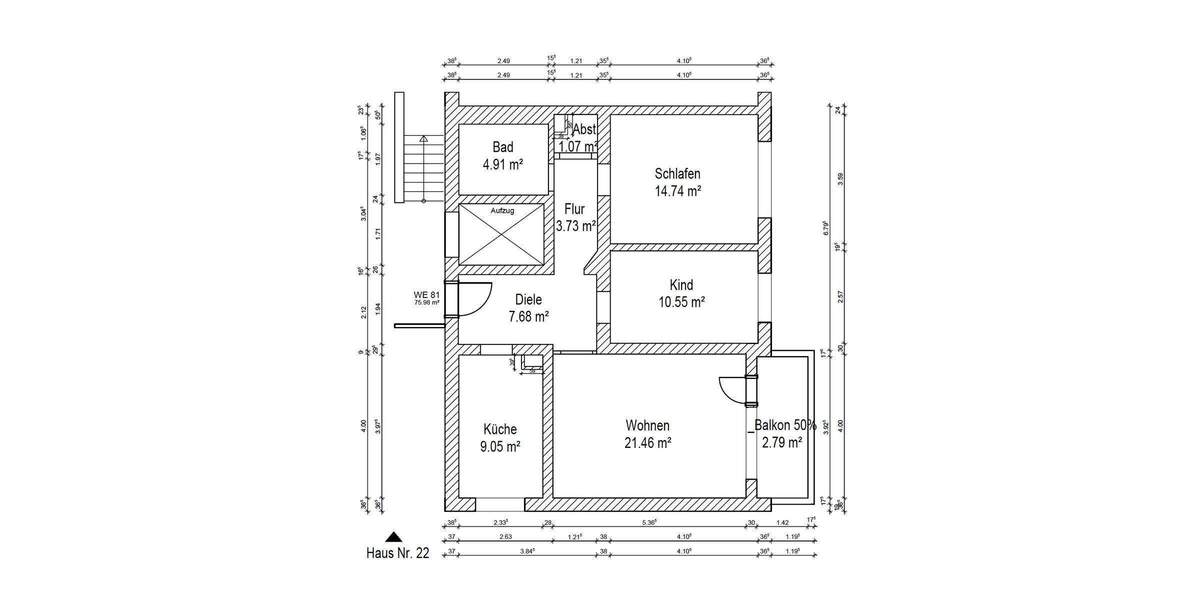 Etagenwohnung Duisburg Aldenrade - 3 Zimmer, 76 m&sup2;, 125.000&euro; | Angebot:25646073
