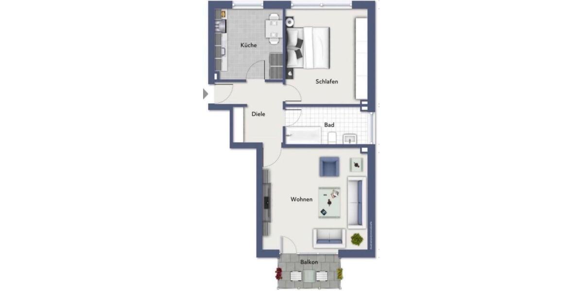Etagenwohnung Gelsenkirchen Erle - 2.5 Zimmer, 68 m&sup2;, 590&euro; | Angebot:26476687