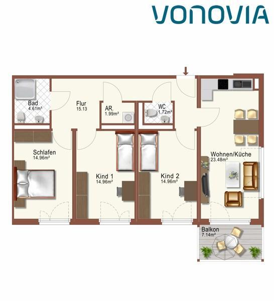 Exklusiv Wohnen in Brechten: familienfreundliche 4-Zimmer-Wohnung zimmer