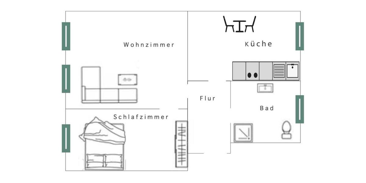 Etagenwohnung Wuppertal Elberfeld - 2 Zimmer, 45 m&sup2;, 990&euro; | Angebot:25231593