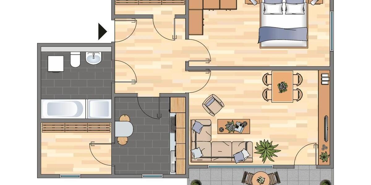 Etagenwohnung Velbert Velbert-Mitte - 2 Zimmer, 63 m&sup2;, 479&euro; | Angebot:26201107