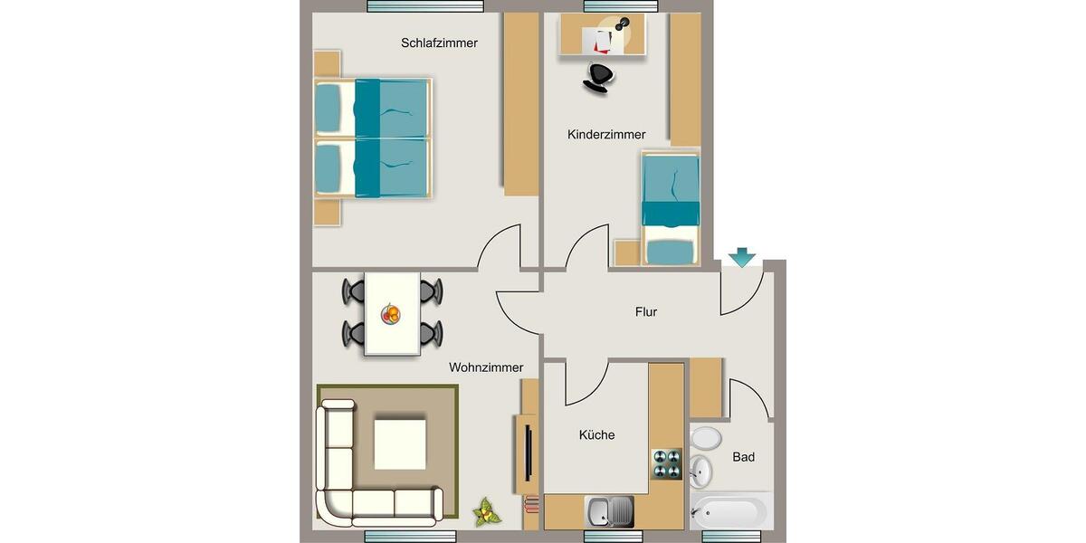 Etagenwohnung Marl Alt-Marl - 3.5 Zimmer, 55 m&sup2;, 470&euro; | Angebot:26143576
