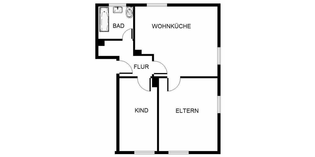 Erdgeschoßwohnung Gelsenkirchen Gelsenkirchen-Nord - 2 Zimmer, 49 m&sup2;, 359&euro; | Angebot:26147119