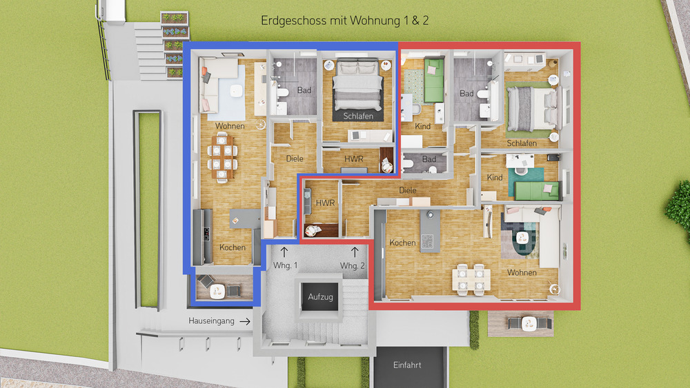 Etagenwohnung Witten Mitte - 2 Zimmer, 67 m&sup2;, 279.990&euro; | Angebot:24036034