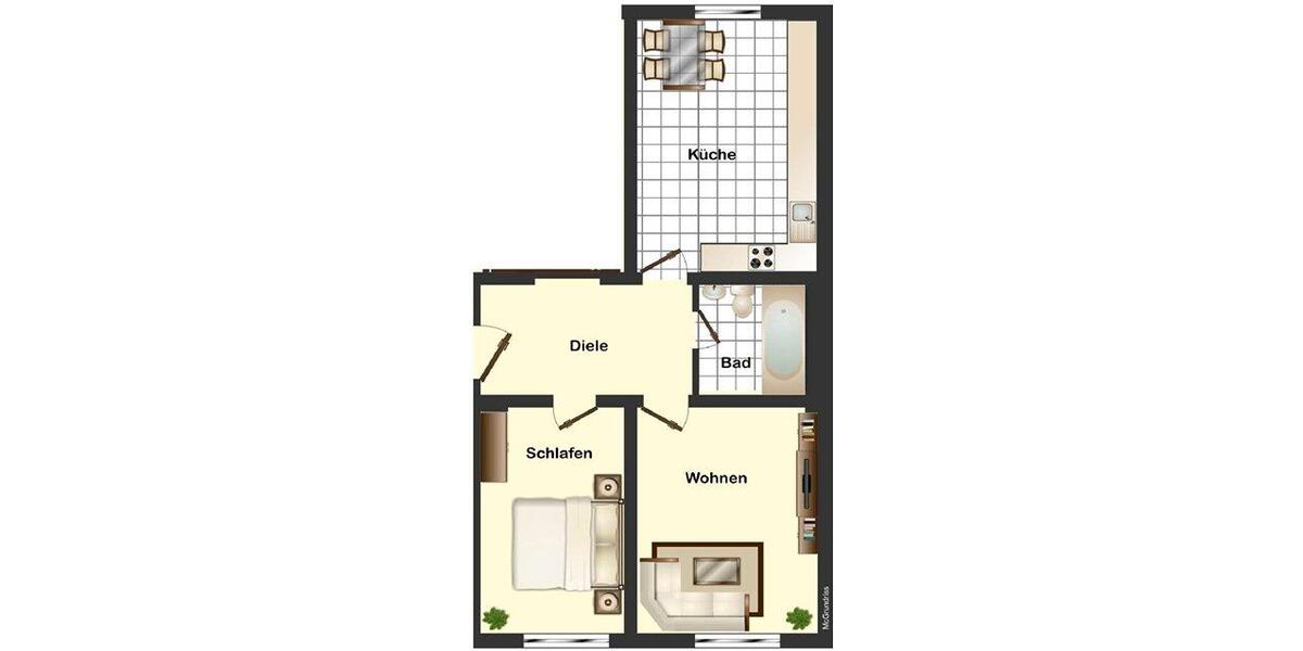 Etagenwohnung Wuppertal Gemarkung Elberfeld - 2 Zimmer, 62 m&sup2;, 600&euro; | Angebot:26588847