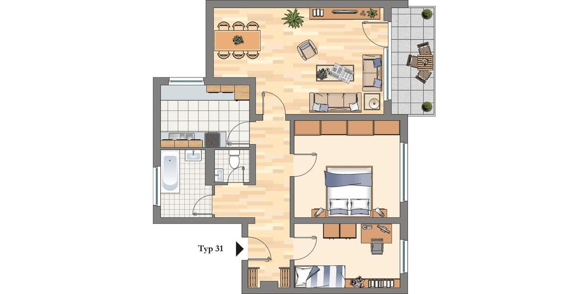 Erdgeschoßwohnung Hattingen - 3.5 Zimmer, 78 m&sup2;, 669&euro; | Angebot:24862010