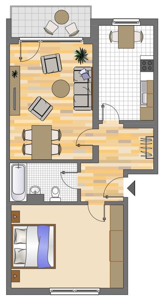 Gut geschnittene 2-Zimmer-Wohnung in Ratingen - ab sofort! zimmer