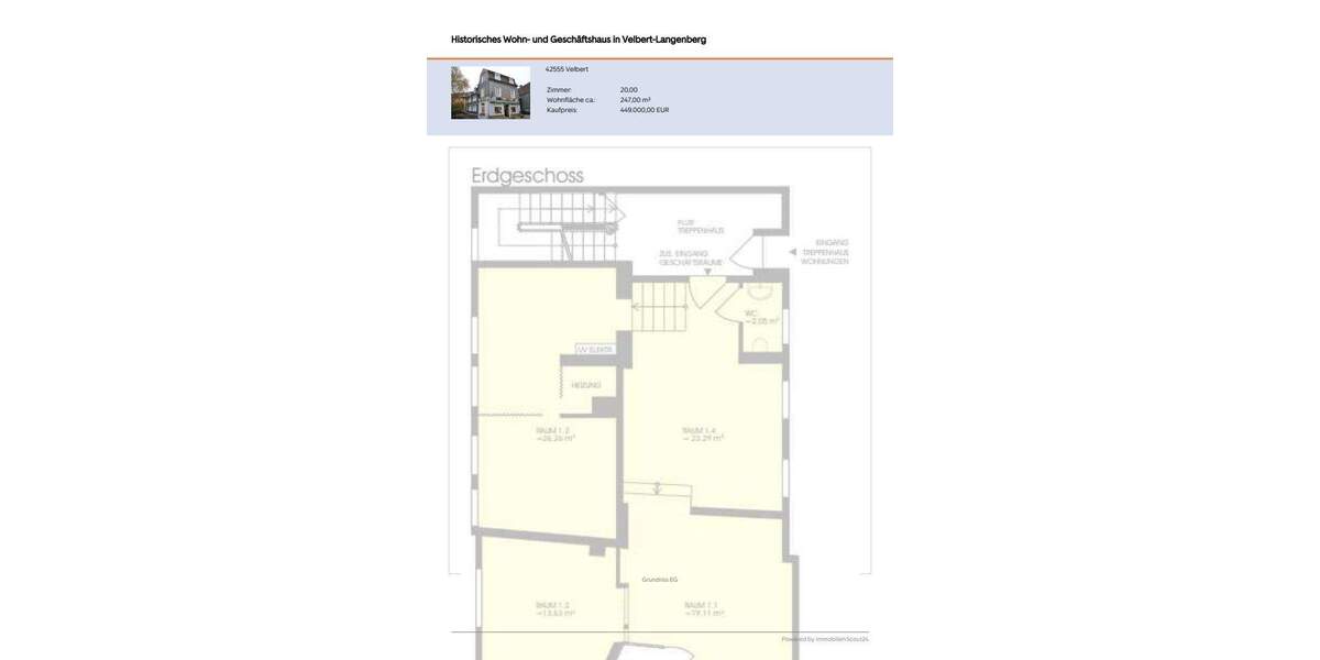 Mehrfamilienhaus, Wohnhaus Velbert Langenberg Langenberg - 2 Zimmer, 247 m&sup2;, 299.000&euro; | Angebot:25565834