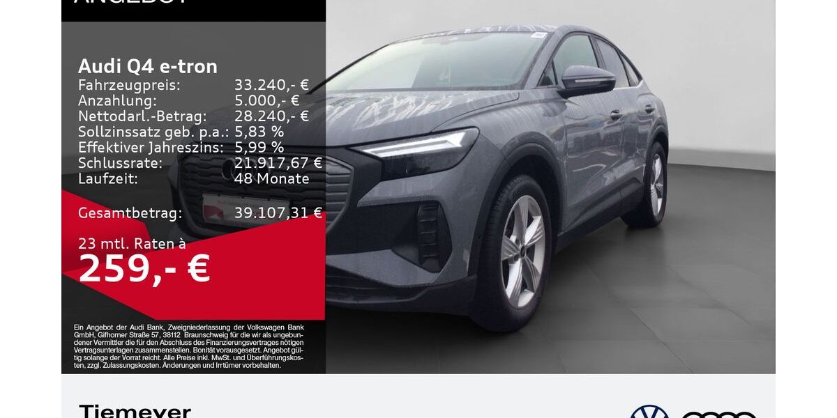 Audi Q4 e-tron 14.515 km 33.240 € Gelsenkirchen 45894