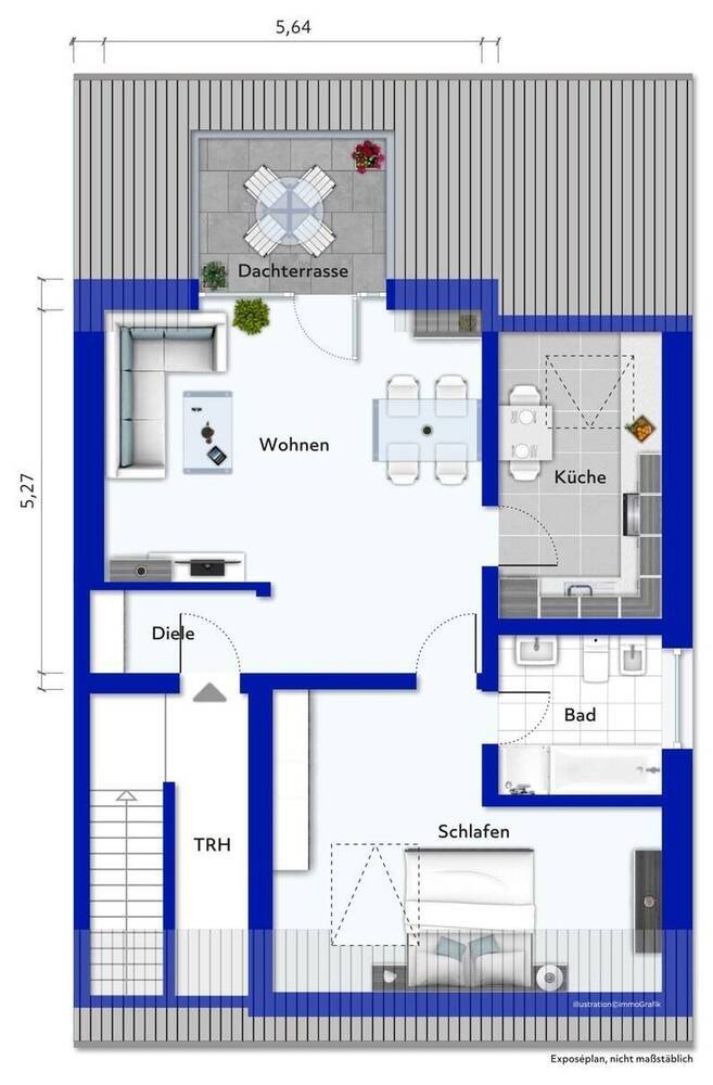 Attraktive Dachgeschoßwohnung mit 2 Zimmern in ruhiger Lage!