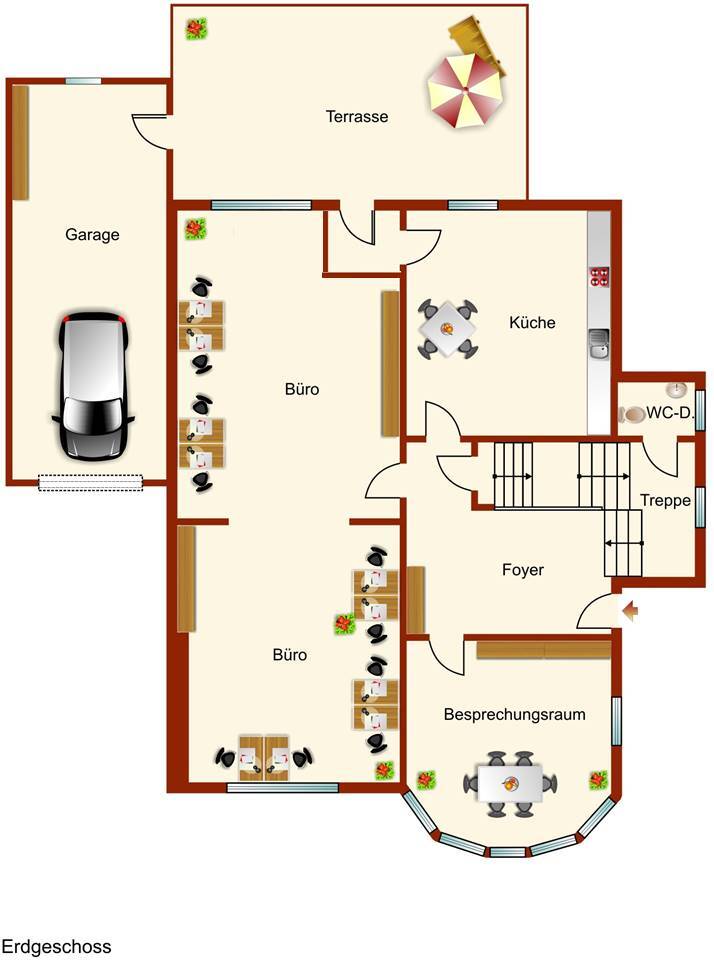 Repräsentative Büroräume in stilvoller Stadtvilla! 2.5 zimmer