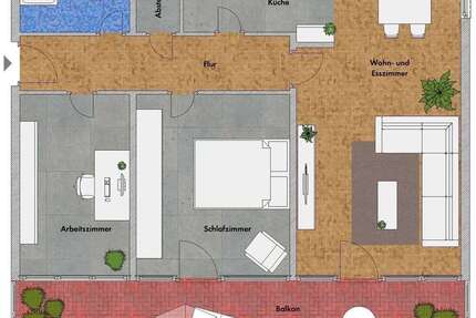 Wohnung Ratingen West - 3 Zimmer, 79 m&sup2;, 1.090&euro; | Angebot:25368001
