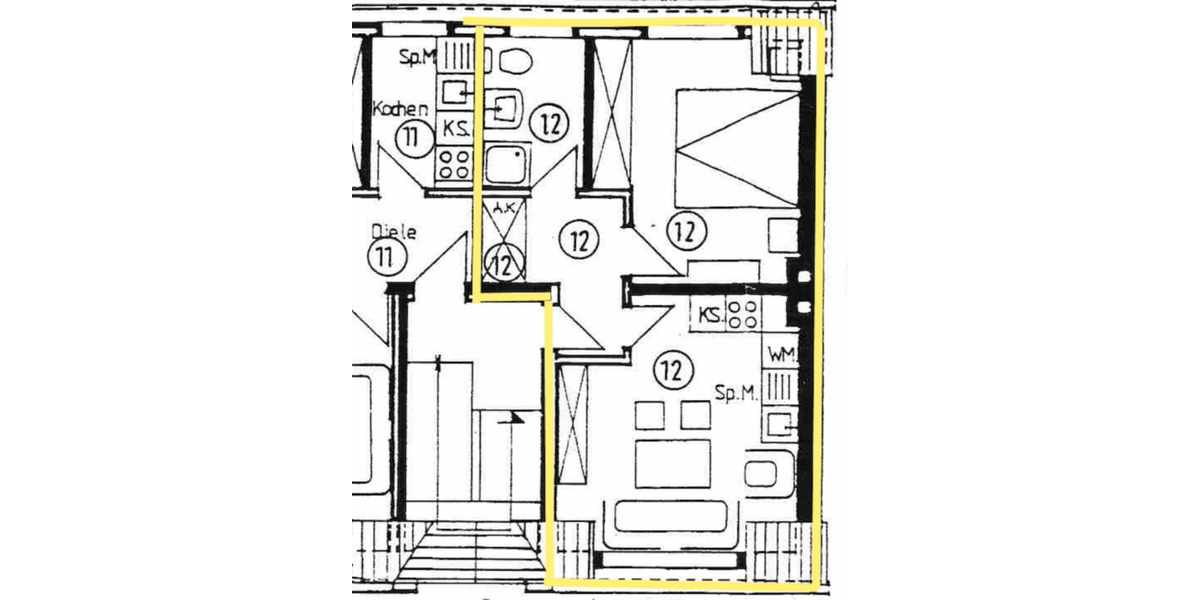 Dachgeschoßwohnung Bochum Werne - 1.5 Zimmer, 40 m&sup2;, 68.000&euro; | Angebot:24576618