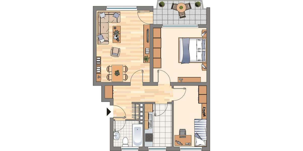 Erdgeschoss im Grünen mit großem Balkon. 3.5 zimmer